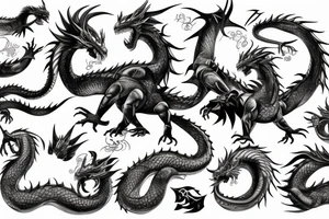 samuri fighting dragon tattoo idea