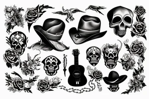 Cowboy Skull, Guitar tattoo idea