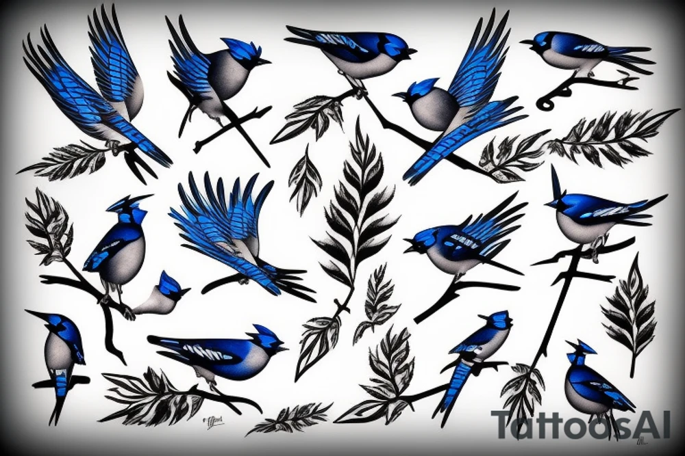 Blue jay tattoo idea