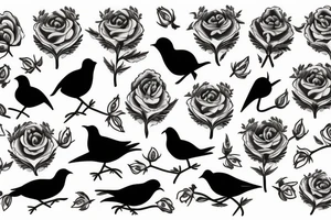 Negative space Bird with roses inside the bird tattoo idea