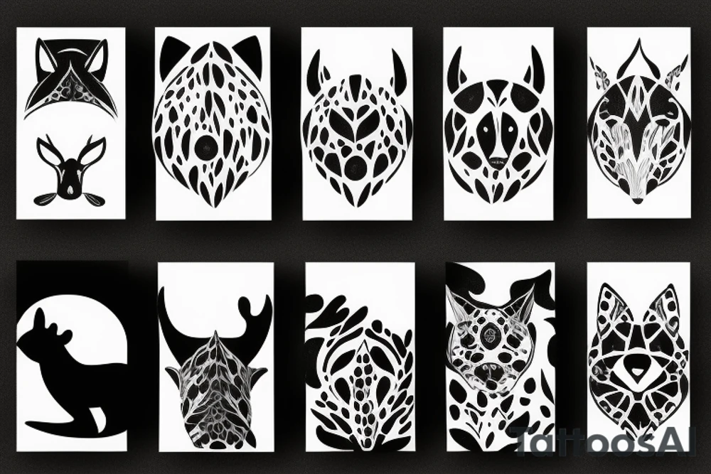 Negative space animals tattoo idea