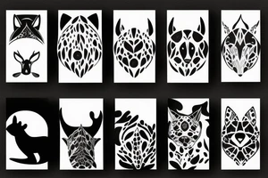 Negative space animals tattoo idea