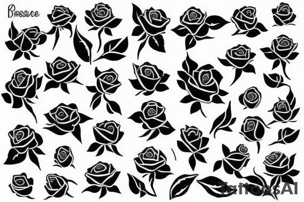 Roses inside the outline of a bird tattoo idea