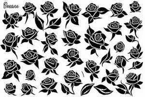 Roses inside the outline of a bird tattoo idea
