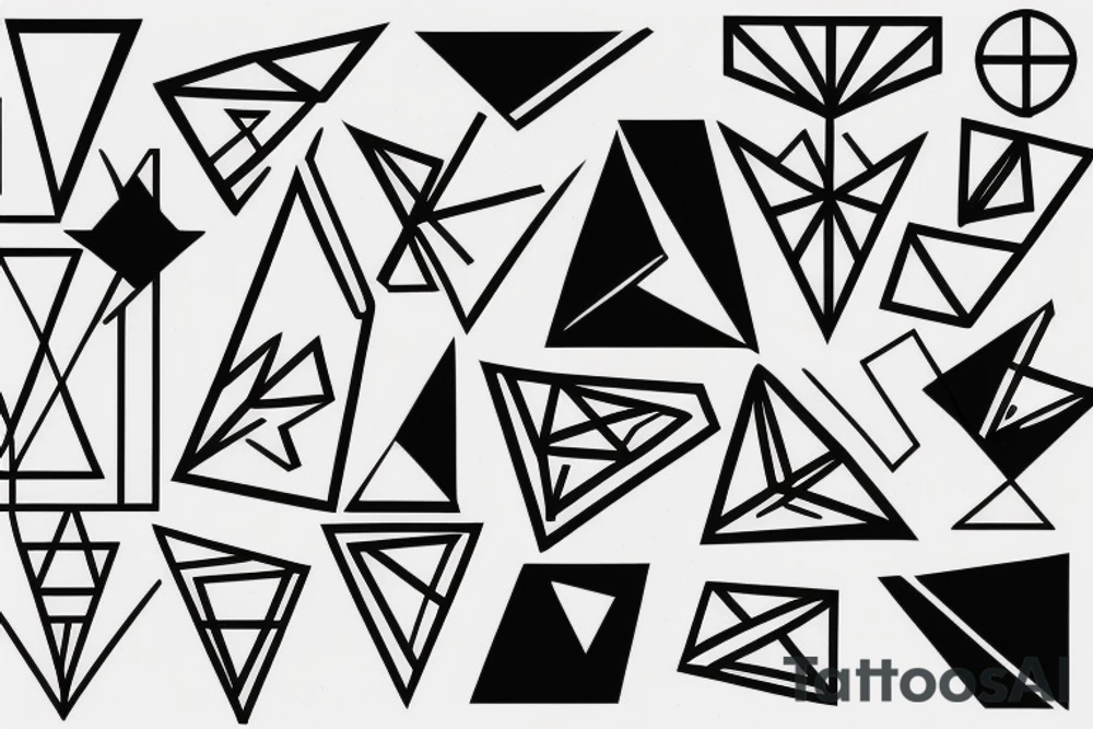 Minimalistic geometrical shapes tattoo idea