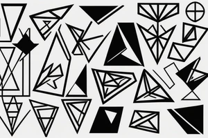 Minimalistic geometrical shapes tattoo idea