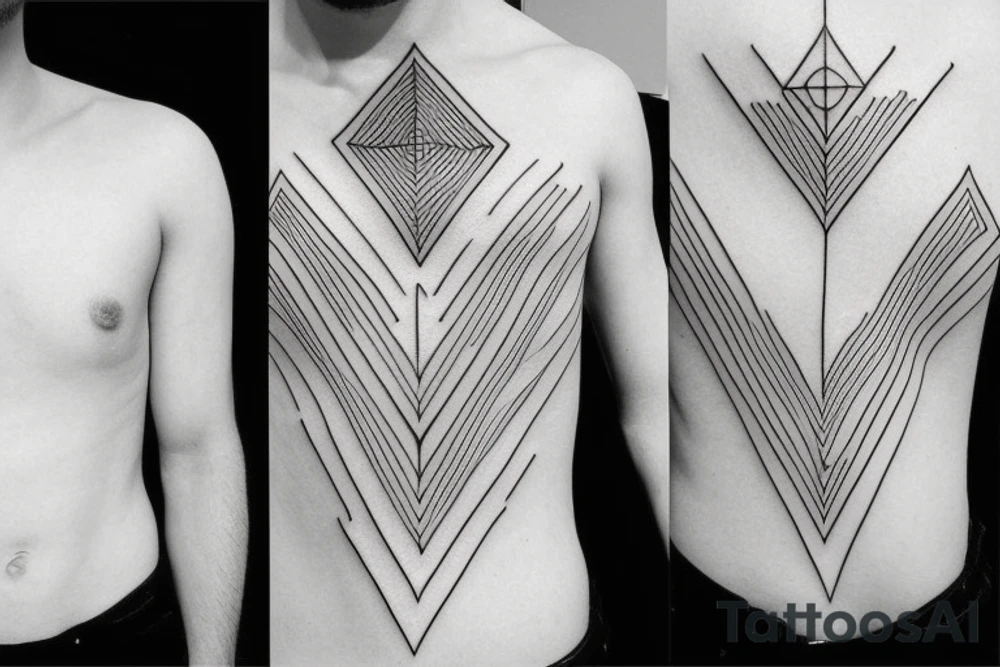 Minimalistic geometrical shapes tattoo idea