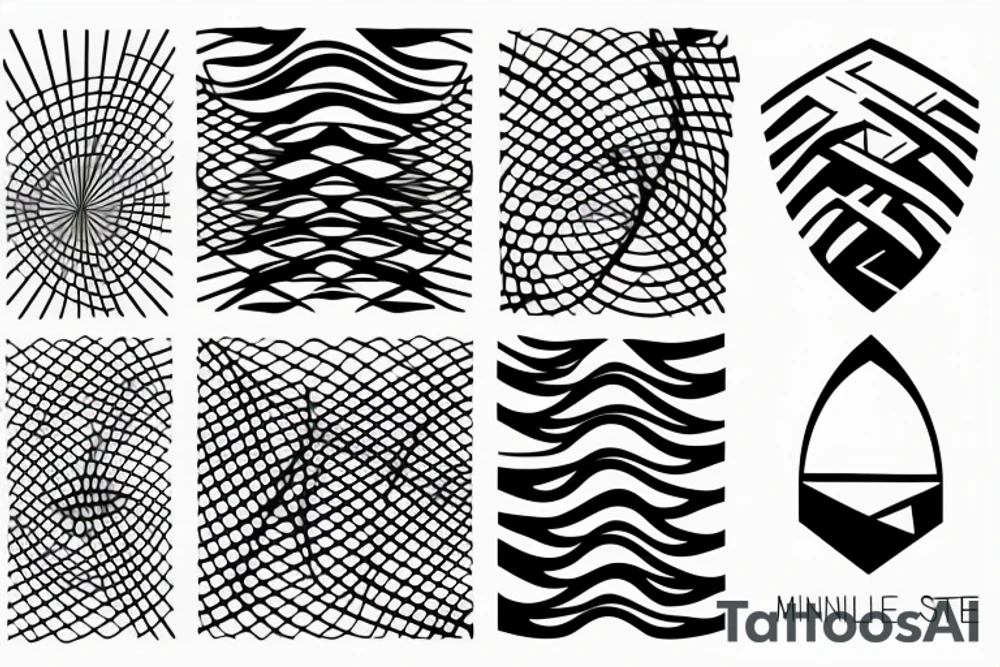 Minimalistic abstract geometric shape with network and music wave tattoo idea Minimalistic abstract geometric shape with network and music wave tattoo idea