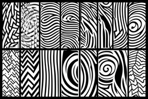 Minimalistic abstract geometric shape with network and music wave tattoo idea