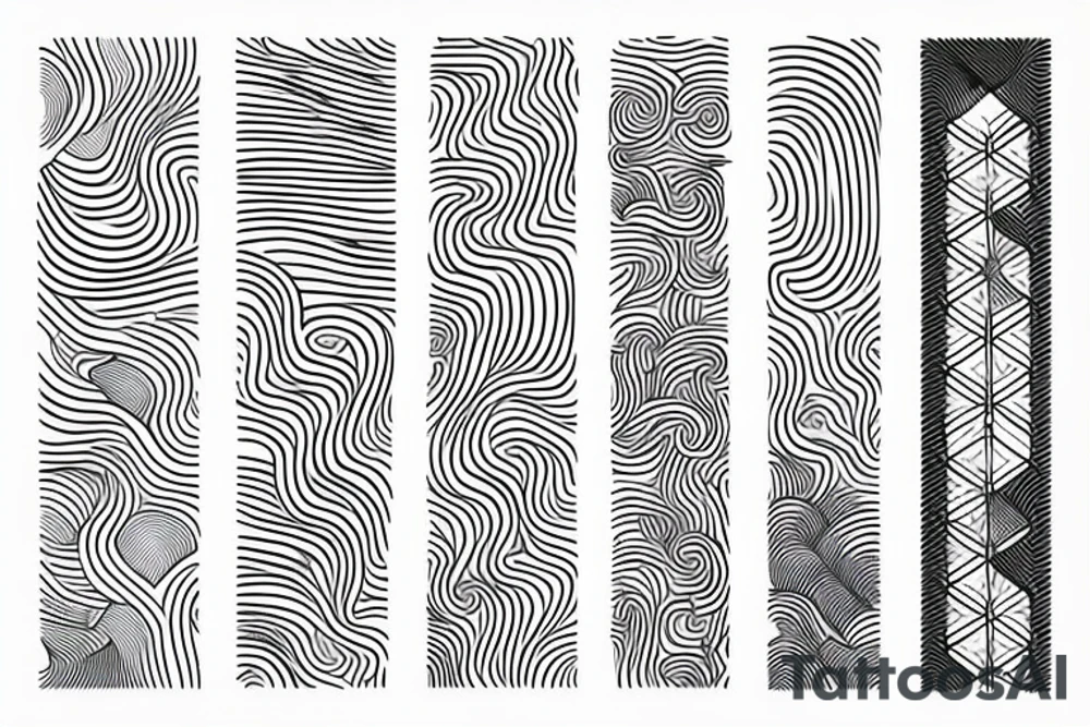 Minimalistic network of nerve cells and music waves tattoo idea