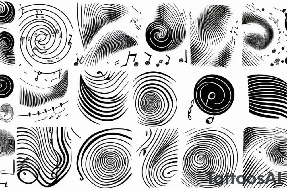 Minimalistic music oscillations tattoo idea