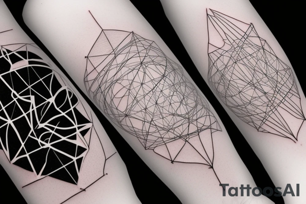 Minimalistic music oscillations with a brain network in the middle tattoo idea