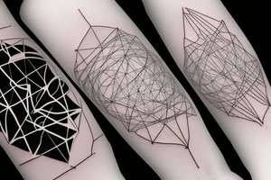 Minimalistic music oscillations with a brain network in the middle tattoo idea
