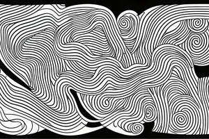 Minimalistic oscillation waves with a brain network in the middle tattoo idea