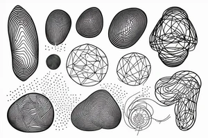 Minimalistic oscillations with a brain network in the middle tattoo idea
