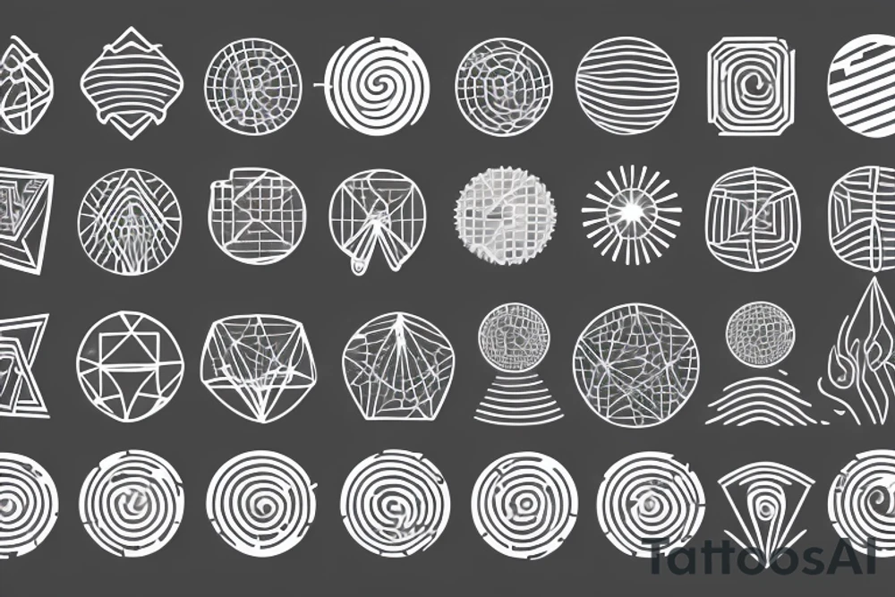 Minimalistic oscillations with a brain network in the middle tattoo idea