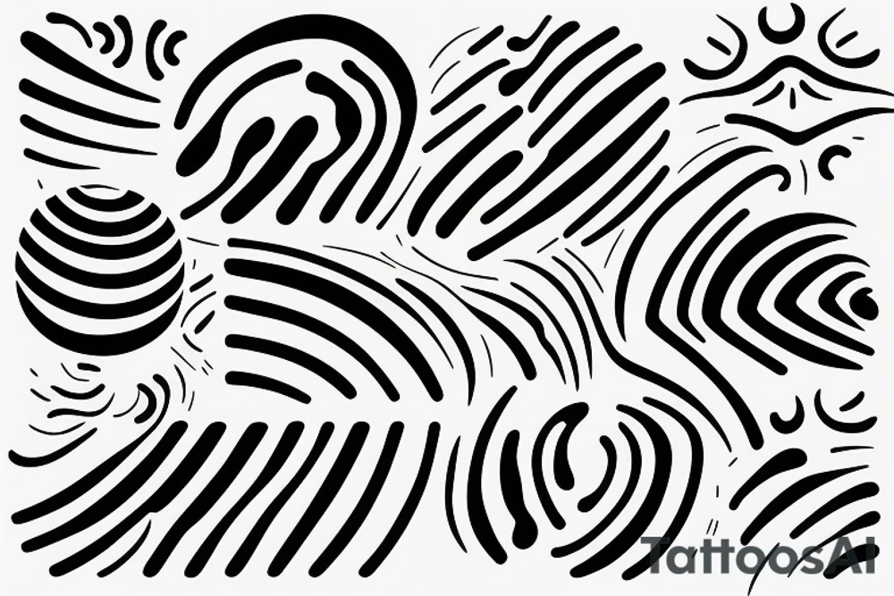 Abstract minimalistic oscillation shape with a network tattoo idea