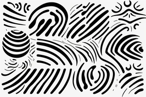 Abstract minimalistic oscillation shape with a network tattoo idea