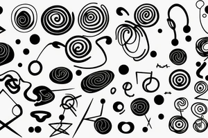 Abstract minimalistic oscillation shape with a network tattoo idea