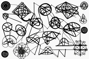 Abstract minimalistic oscillation shape with a network tattoo idea