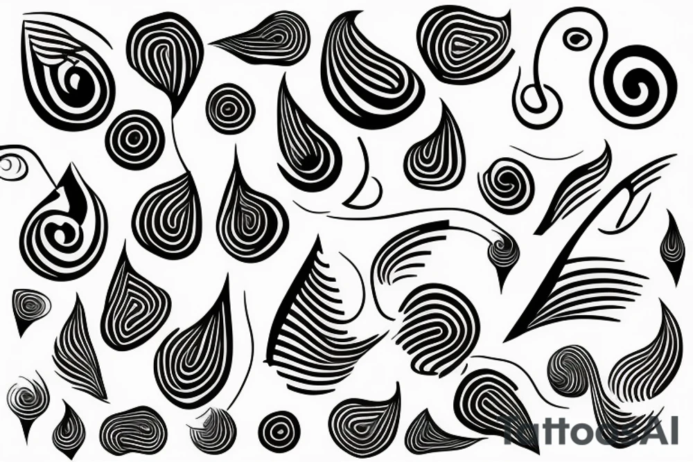 Abstract minimalistic oscillation shape with a network tattoo idea