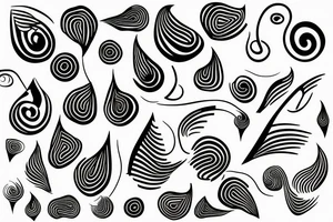 Abstract minimalistic oscillation shape with a network tattoo idea