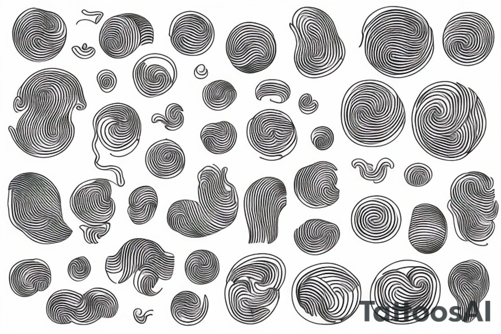 Abstract minimalistic network with oscillation waves tattoo idea