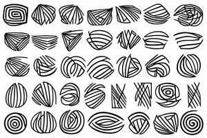 Abstract minimalistic network with oscillation waves tattoo idea