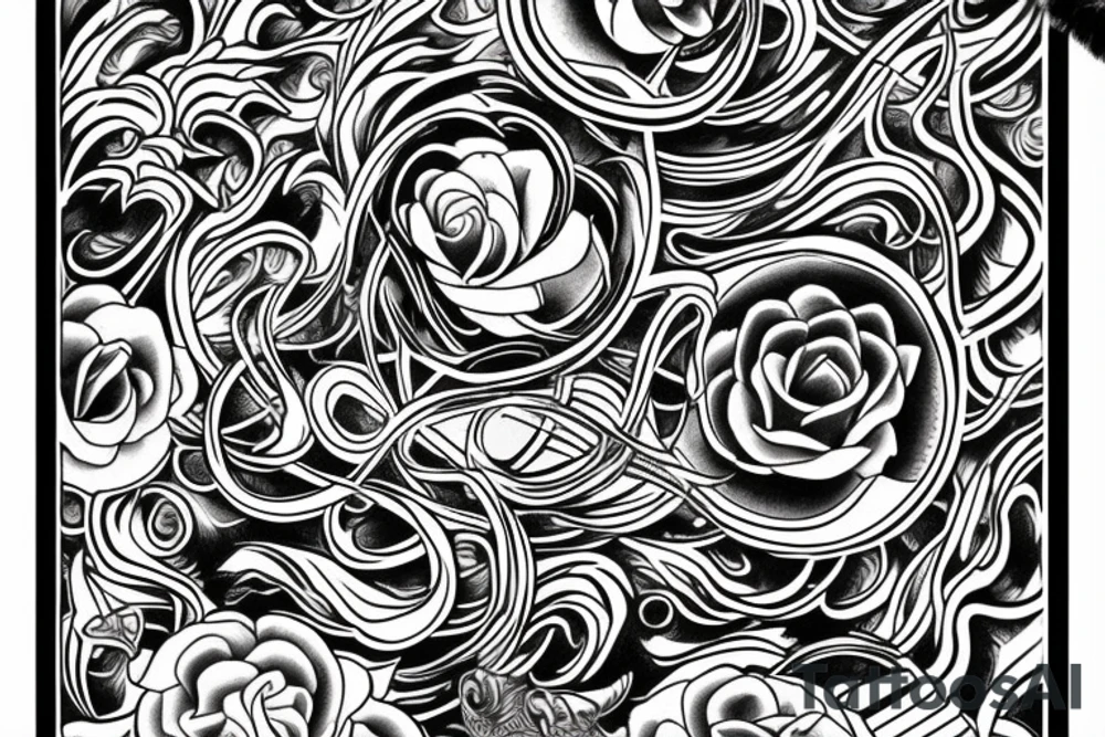 ornemental tattoo, full back tattoo,
bold lines tattoo idea