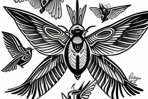 colibri, traditional tattoo tattoo idea