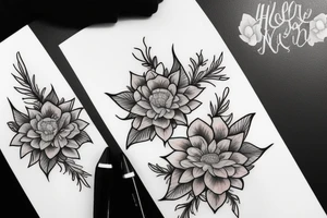 ornamental tattoo helen hitori's style with flowers tattoo idea