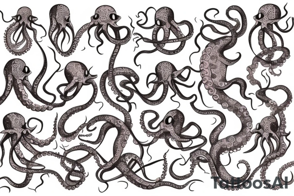 octopus with a bottle tattoo idea