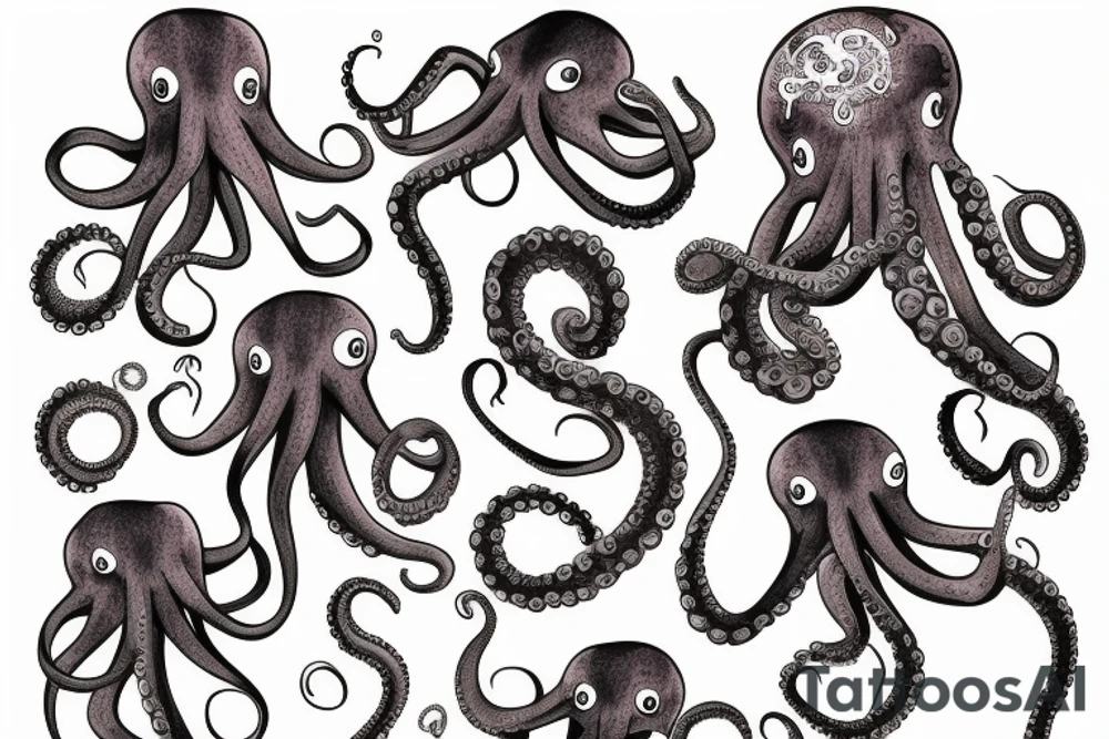 octopus hugs a bottle tattoo idea