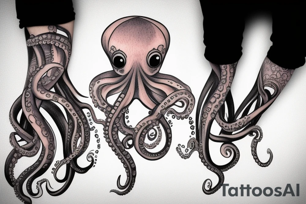octopus hugs a bottle tattoo idea
