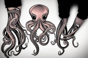 octopus hugs a bottle tattoo idea