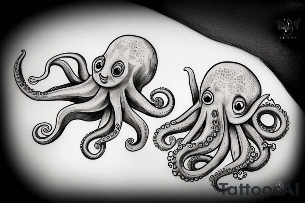octopus hugs a bottle tattoo idea