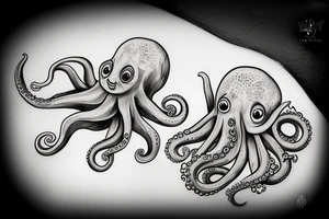 octopus hugs a bottle tattoo idea