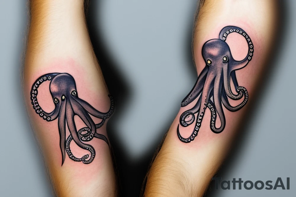 octopus hugs a bottle tattoo idea