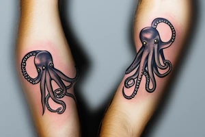 octopus hugs a bottle tattoo idea