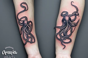 octopus hugs a bottle tattoo idea
