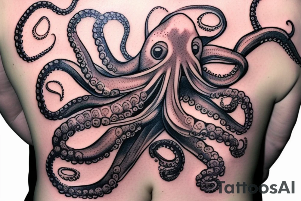 octopus on the back of the hand tattoo idea