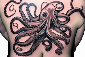octopus on the back of the hand tattoo idea