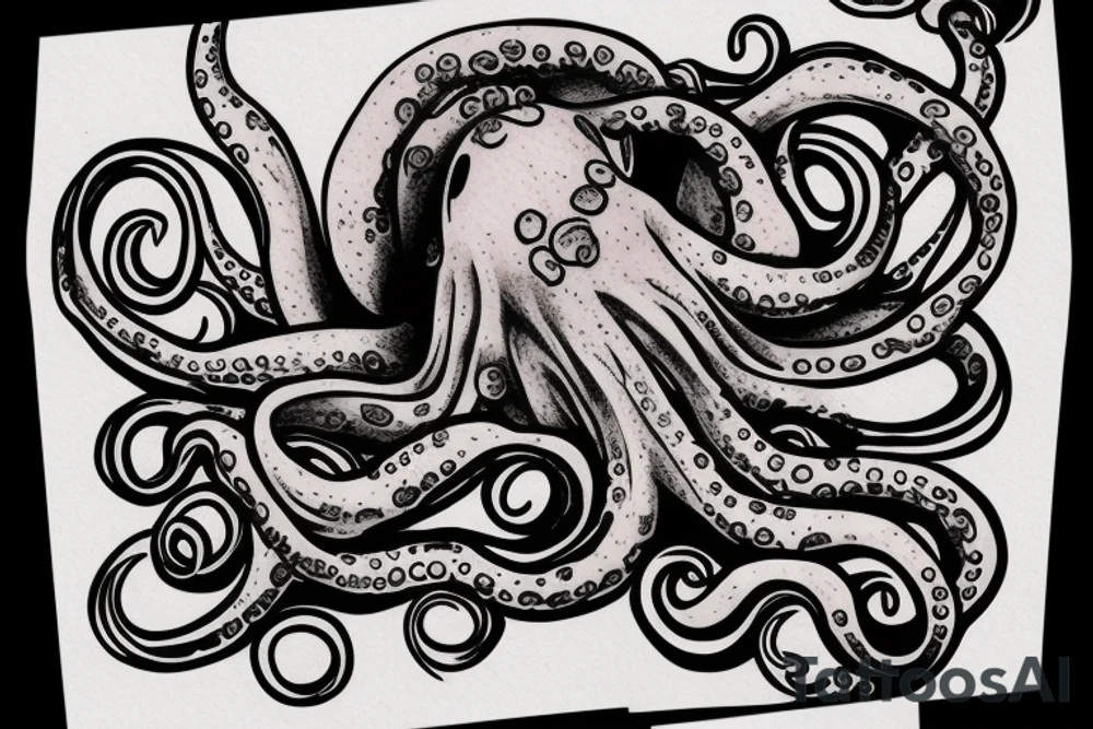 octopus on the back of the hand tattoo idea