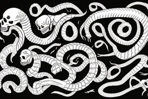 skeleton snake tattoo idea