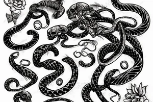 skeleton snake tattoo idea