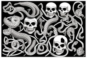 skeleton snake tattoo idea