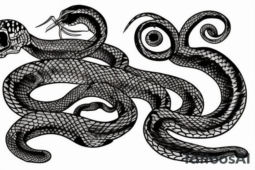 skeleton snake tattoo idea