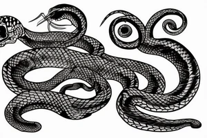 skeleton snake tattoo idea