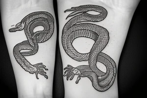skeleton snake tattoo idea