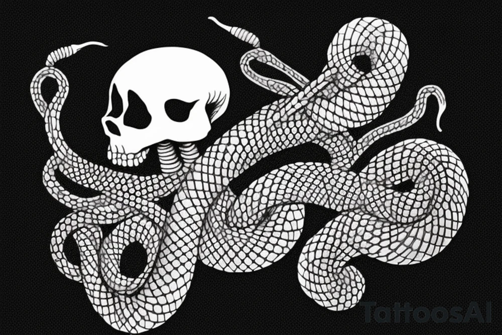 skeleton snake tattoo idea